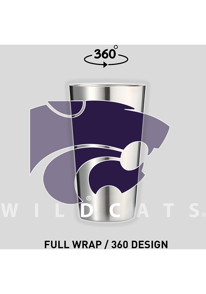 K-State Wildcats 16 oz Stainless Steel Pint Glass