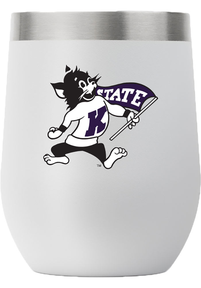 K-State Wildcats Team Logo 12oz Stemless Stainless Steel Tumbler - Grey