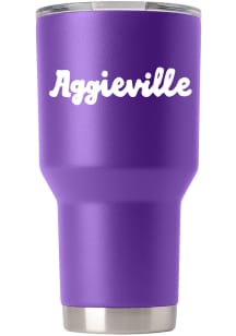 Aggieville Script 30 oz Stainless Steel Tumbler - Purple