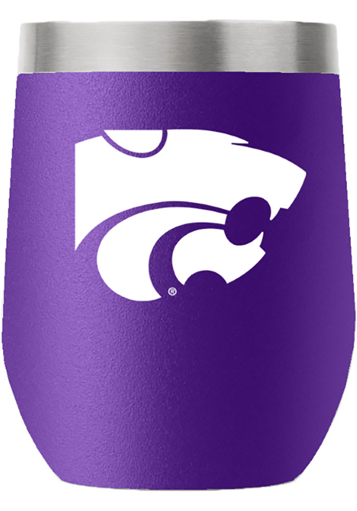 K-State Wildcats Team Logo 12oz Stemless Stainless Steel Tumbler - Purple