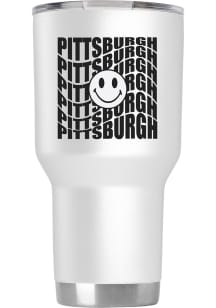 Pittsburgh Smiley Stainless Steel Tumbler - White