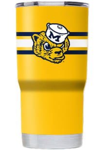 Yellow Michigan Wolverines 20oz Vault Stripe Stainless Steel Tumbler