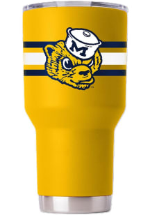 Yellow Michigan Wolverines 30oz Vault Stripe Stainless Steel Tumbler