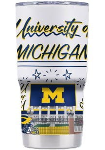 White Michigan Wolverines 20oz Campus Icons Stainless Steel Tumbler