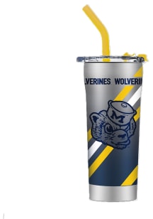 Navy Blue Michigan Wolverines 20oz Vault Straw Stainless Steel Tumbler