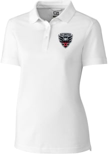 Cutter and Buck DC United Womens White Advantage Short Sleeve Polo Shirt