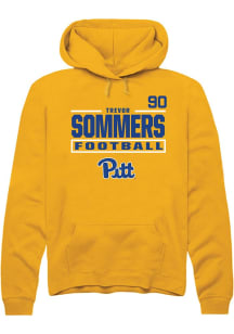 Trevor Sommers Rally Mens Gold Pitt Panthers NIL Stacked Box Player Hood