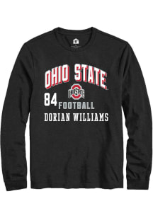 Dorian Williams Mens Black Ohio State Buckeyes NIL Arch Logo Long Sleeve Player T Shirt