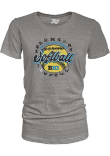 Big Ten 2025 Big Ten Softball Short Sleeve T-Shirt - Grey
