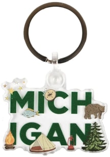 Michigan Camping Emblem Keychain