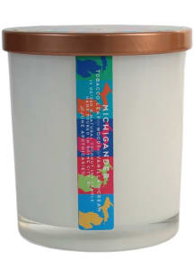 Michigan 12oz Wooden Wick White Candle
