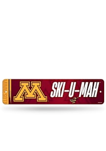Minnesota Golden Gophers Ski-U-Mah® 4x15 Metal Street Sign - Silver