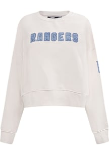 Pro Standard New York Rangers Womens White Varsity Blues Crew Sweatshirt