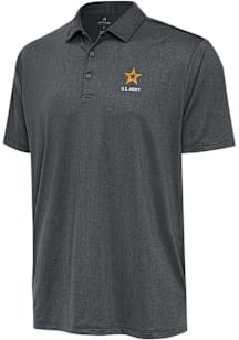 Antigua Army Mens Dark Grey Ellipse Short Sleeve Polo