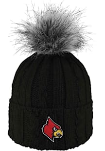 LogoFit Louisville Cardinals Black Alps Pom Womens Knit Hat