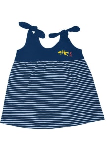 Toddler Girls Navy Blue Drexel Dragons Stripe Short Sleeve Dress