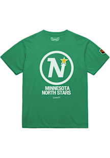 Mitchell and Ness Minnesota North Stars Green Vintage Logo Short Sleeve Fashion T Shirt