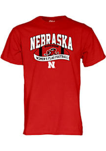Blue 84 Nebraska Cornhuskers Red Women's Flag Football Short Sleeve T Shirt