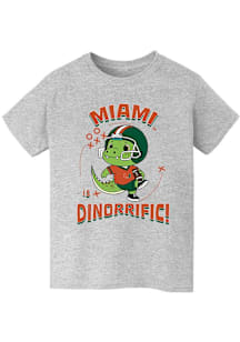 Vive La Fete Miami Hurricanes Youth Grey Dino-Riffic Short Sleeve T-Shirt