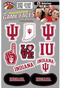 Indiana Hoosiers Multi-Design Face Tattoo