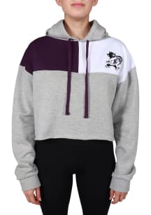 Hype and Vice K-State Wildcats Womens Grey Colorblock Hooded Sweatshirt