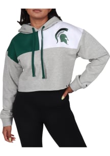 Hype and Vice Michigan State Spartans Womens Grey Colorblock Hooded Sweatshirt
