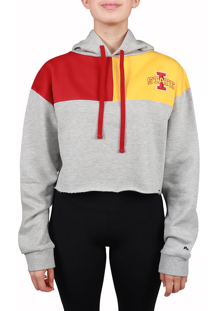 Hype and Vice Iowa State Cyclones Womens Grey Colorblock Hooded Sweatshirt
