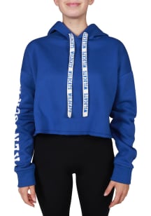 Hype and Vice Kentucky Wildcats Womens Blue Cropped Hooded Sweatshirt