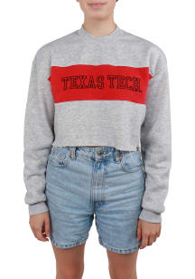 Hype and Vice Texas Tech Red Raiders Womens Grey Era Cropped Crew Sweatshirt