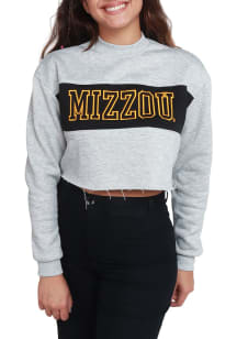 Hype and Vice Missouri Tigers Womens Grey Era Cropped Crew Sweatshirt