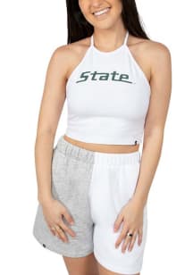 Hype and Vice Michigan State Spartans Womens White Halter Tank Top