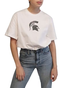 Hype and Vice Michigan State Spartans Womens White Courtney Short Sleeve T-Shirt