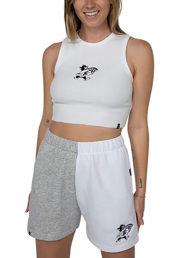 Hype and Vice K-State Wildcats Womens White Cut Off Tank Top