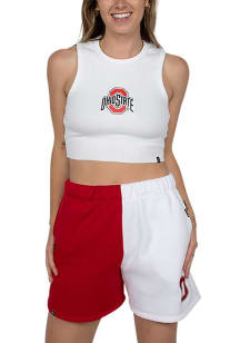 Hype and Vice Ohio State Buckeyes Womens White Cut Off Tank Top