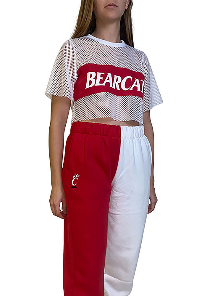 Cincinnati Bearcats Womens Two Tone Colorblock White Sweatpants