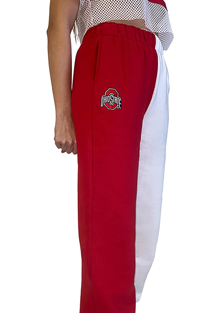 Hype and Vice Ohio State Buckeyes Womens Two Tone Colorblock White Sweatpants