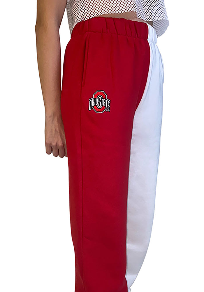 Hype and Vice Ohio State Buckeyes Womens Two Tone Colorblock White Sweatpants