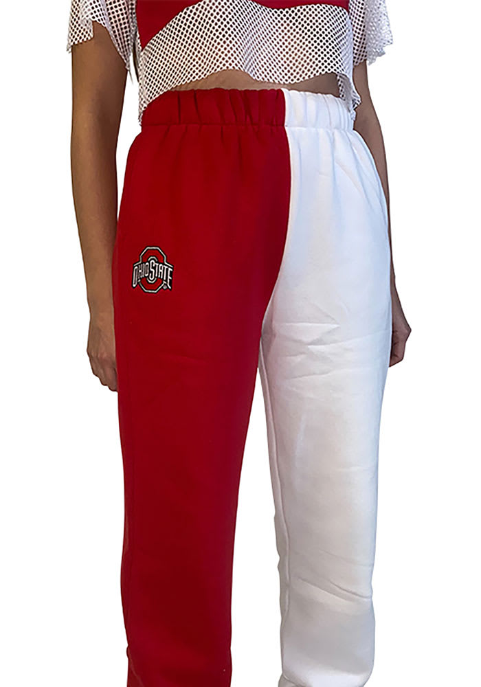 Hype and Vice Ohio State Buckeyes Womens Two Tone Colorblock White Sweatpants