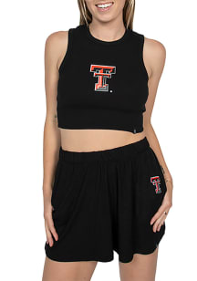 Hype and Vice Texas Tech Red Raiders Womens Black Cut Off Crop Tank Top