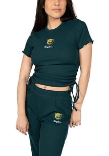 Hype and Vice Baylor Bears Womens Green Rivington Ribbed Short Sleeve T-Shirt