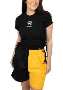 Hype and Vice Missouri Tigers Womens Black Rivington Ribbed Short Sleeve T-Shirt