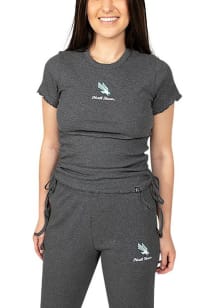Hype and Vice North Texas Mean Green Womens Charcoal Rivington Ribbed Short Sleeve T-Shirt