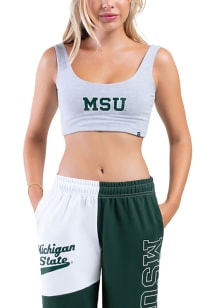 Hype and Vice Michigan State Spartans Womens Grey Crop Bra Tank Top