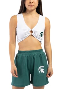 Womens Michigan State Spartans White Hype and Vice Ring It Crop Tank Top