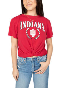 Hype and Vice Indiana Hoosiers Womens Red Checkmate Short Sleeve T-Shirt