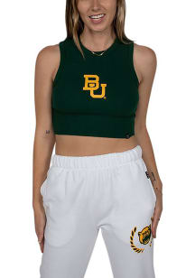 Hype and Vice Baylor Bears Womens Green Cut Off Crop Tank Top