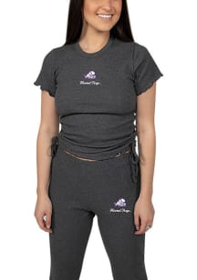 Hype and Vice TCU Horned Frogs Womens Charcoal Rivington Ribbed Short Sleeve T-Shirt