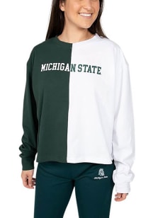 Hype and Vice Michigan State Spartans Womens Green Quarterback LS Tee