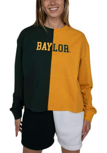 Hype and Vice Baylor Bears Womens Green Quarterback LS Tee