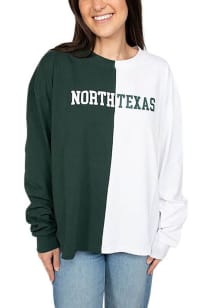Hype and Vice North Texas Mean Green Womens Green Quarterback LS Tee